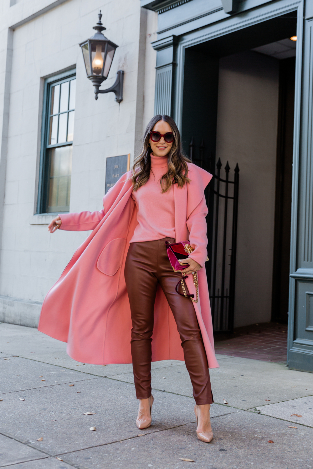 pink cashmere turtleneck