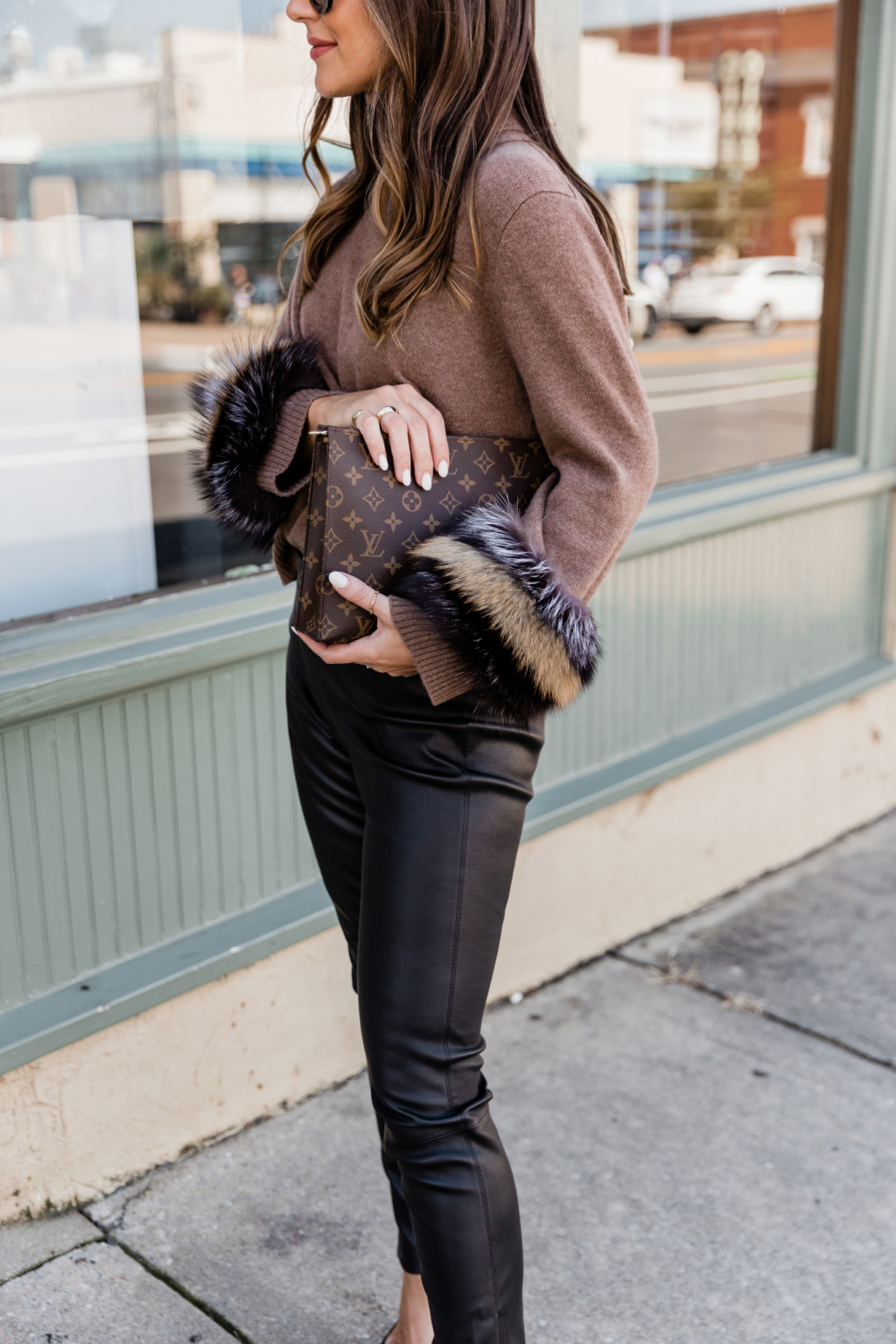 Sweater with Fur Cuffs