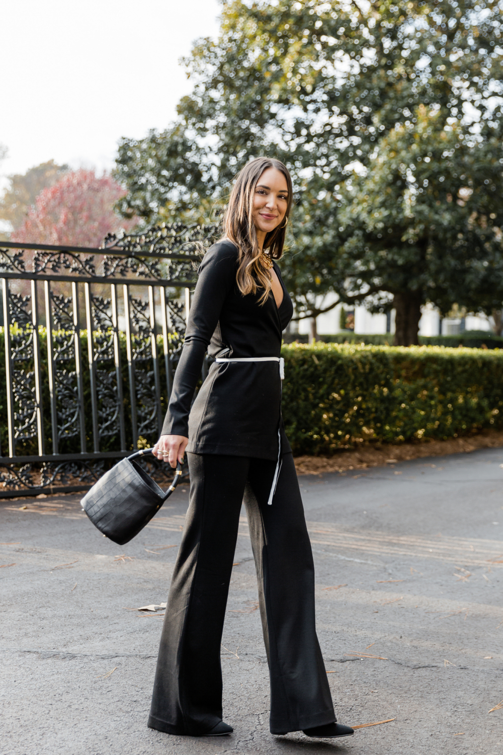 Colette Wide Leg Pants in Black