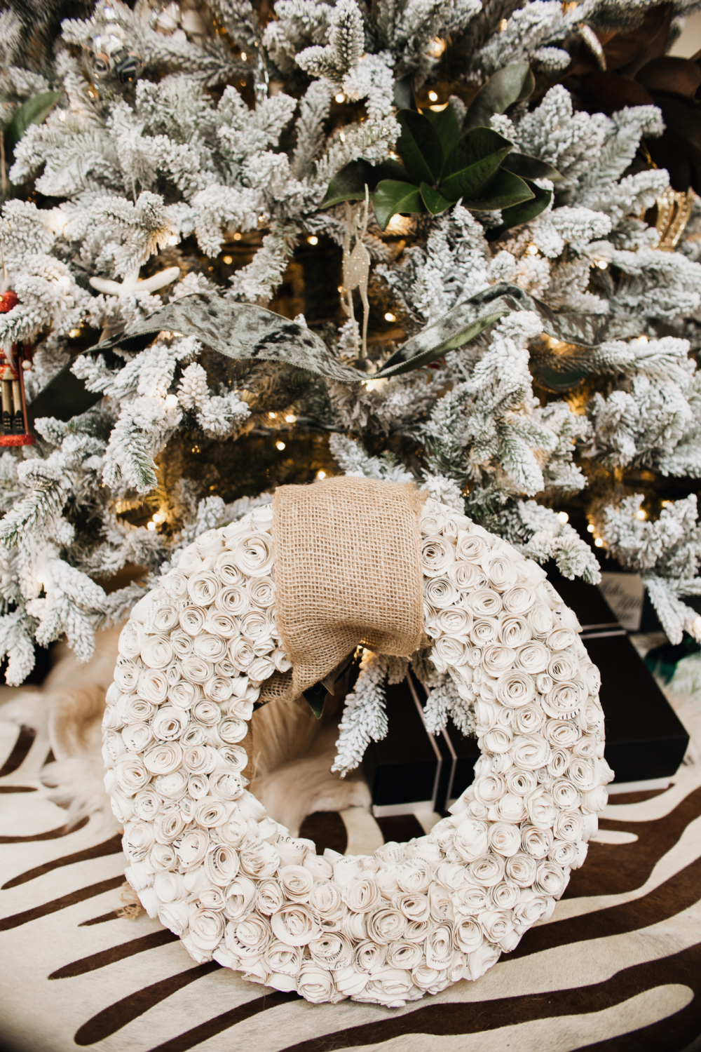 paper rose wreath