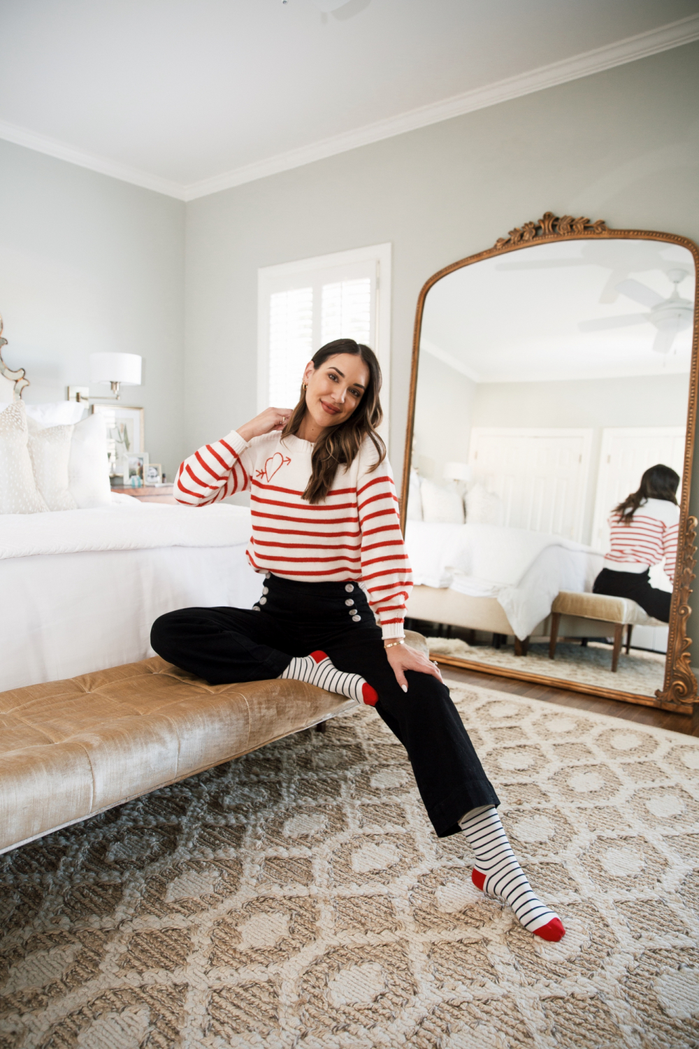 red striped sweater