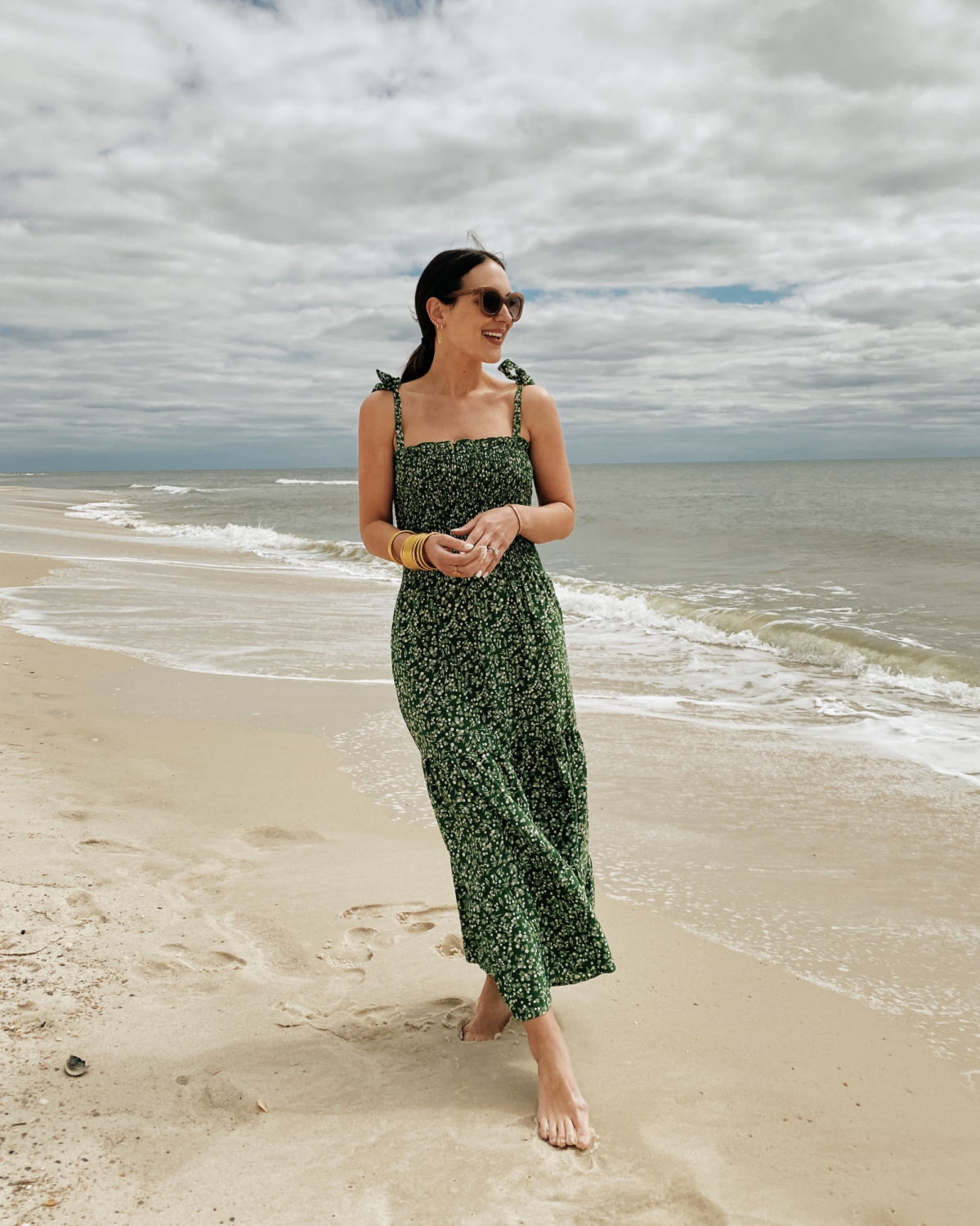 green midi dress