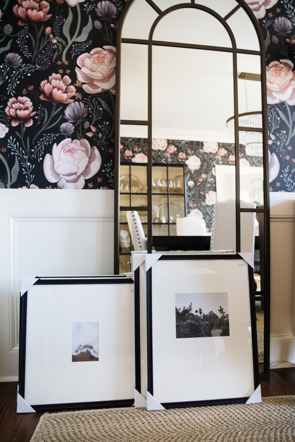 black and white hanging frames