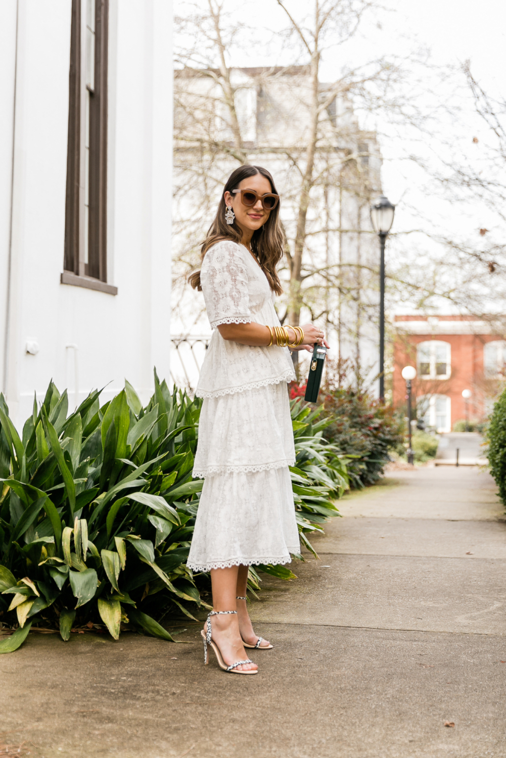 White Lace Midi Dress