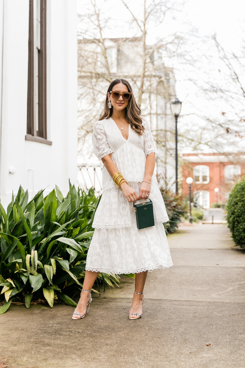 White Lace Midi Dress