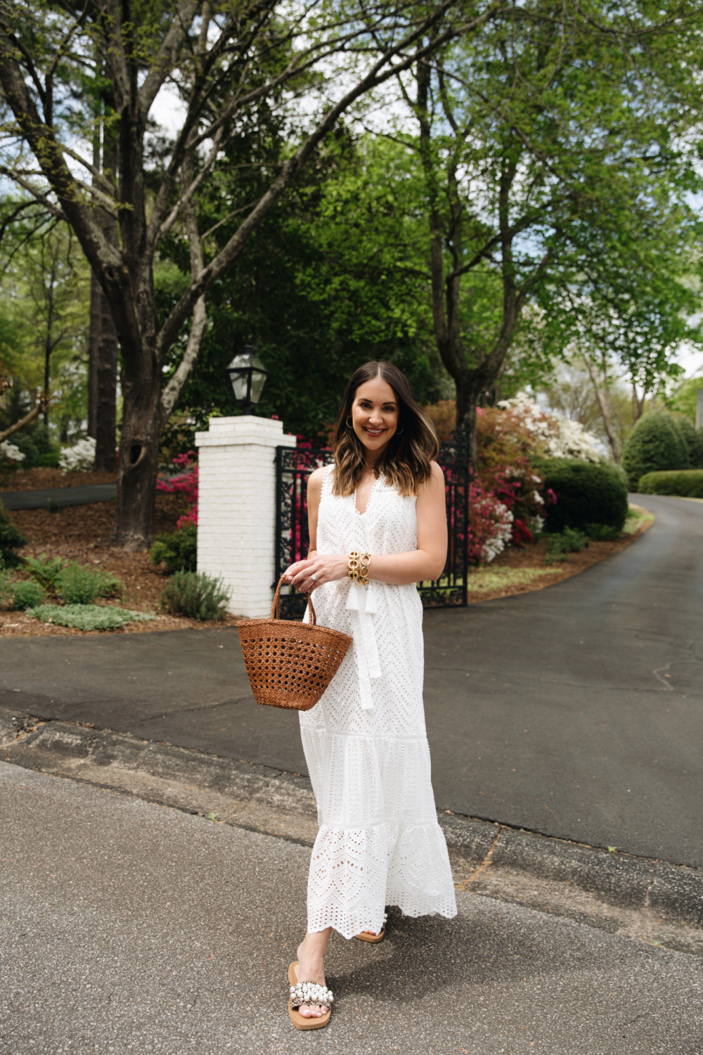 white eyelet dress