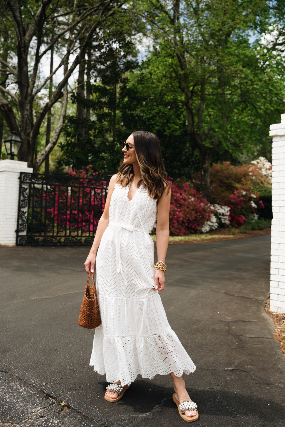 eyelet maxi dress