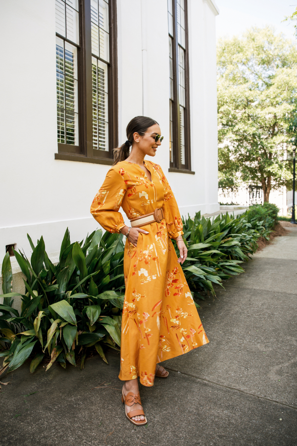 yellow linen dress