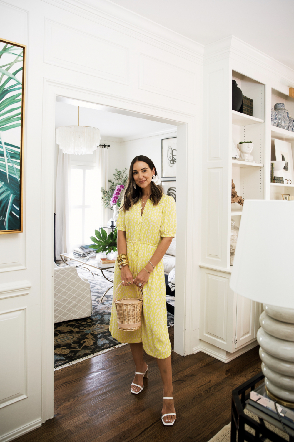 yellow midi dress