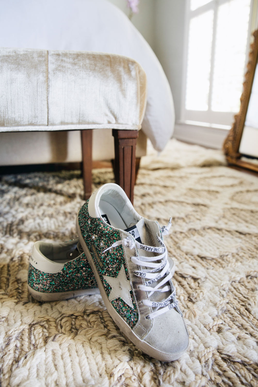 Glitter golden cheap goose sneakers