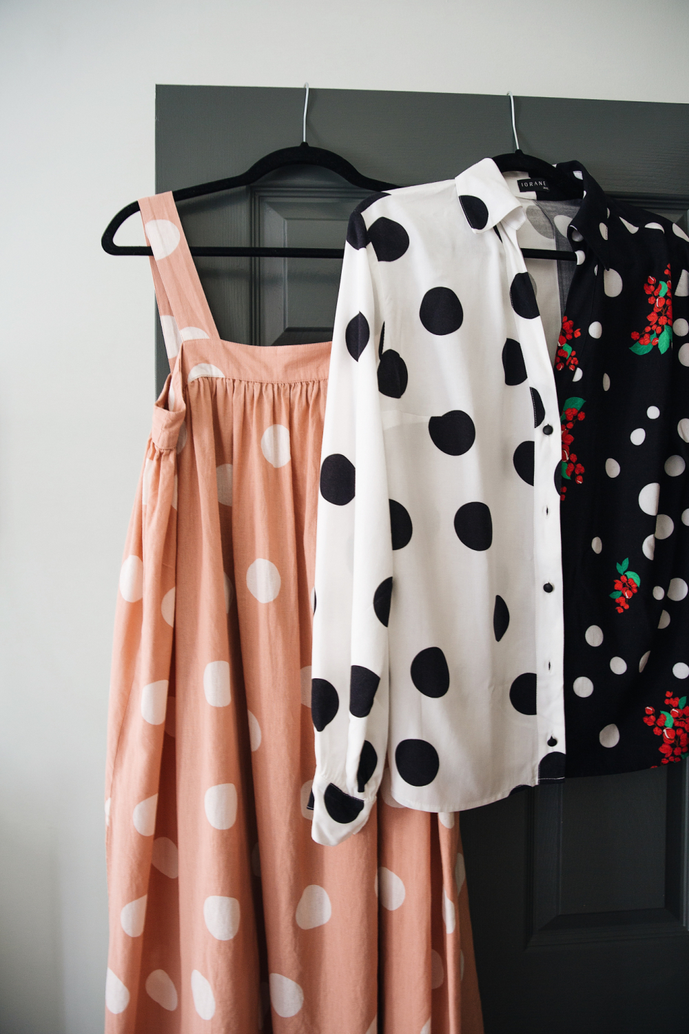 pink polka dot dress