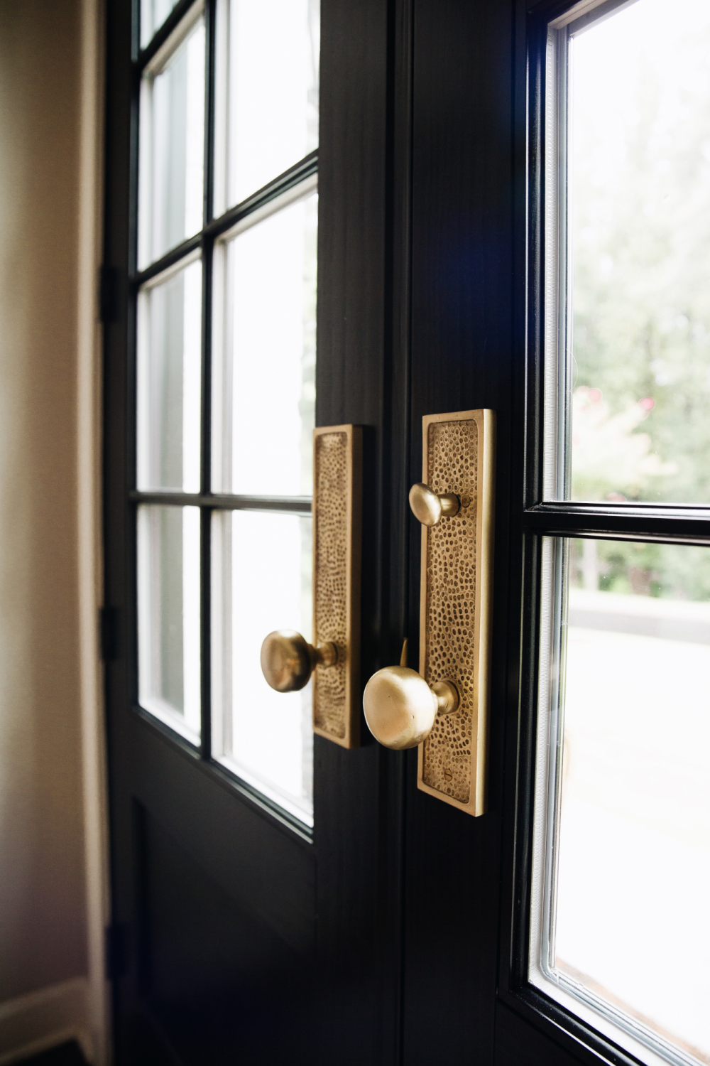 brass entry door set