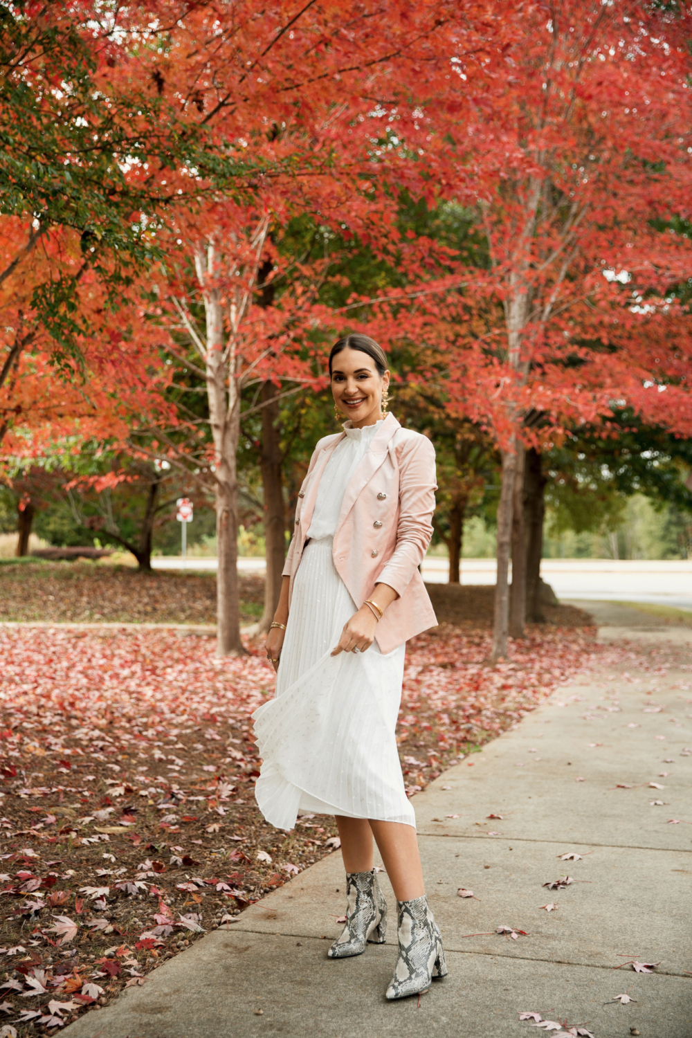 pink velvet blazer