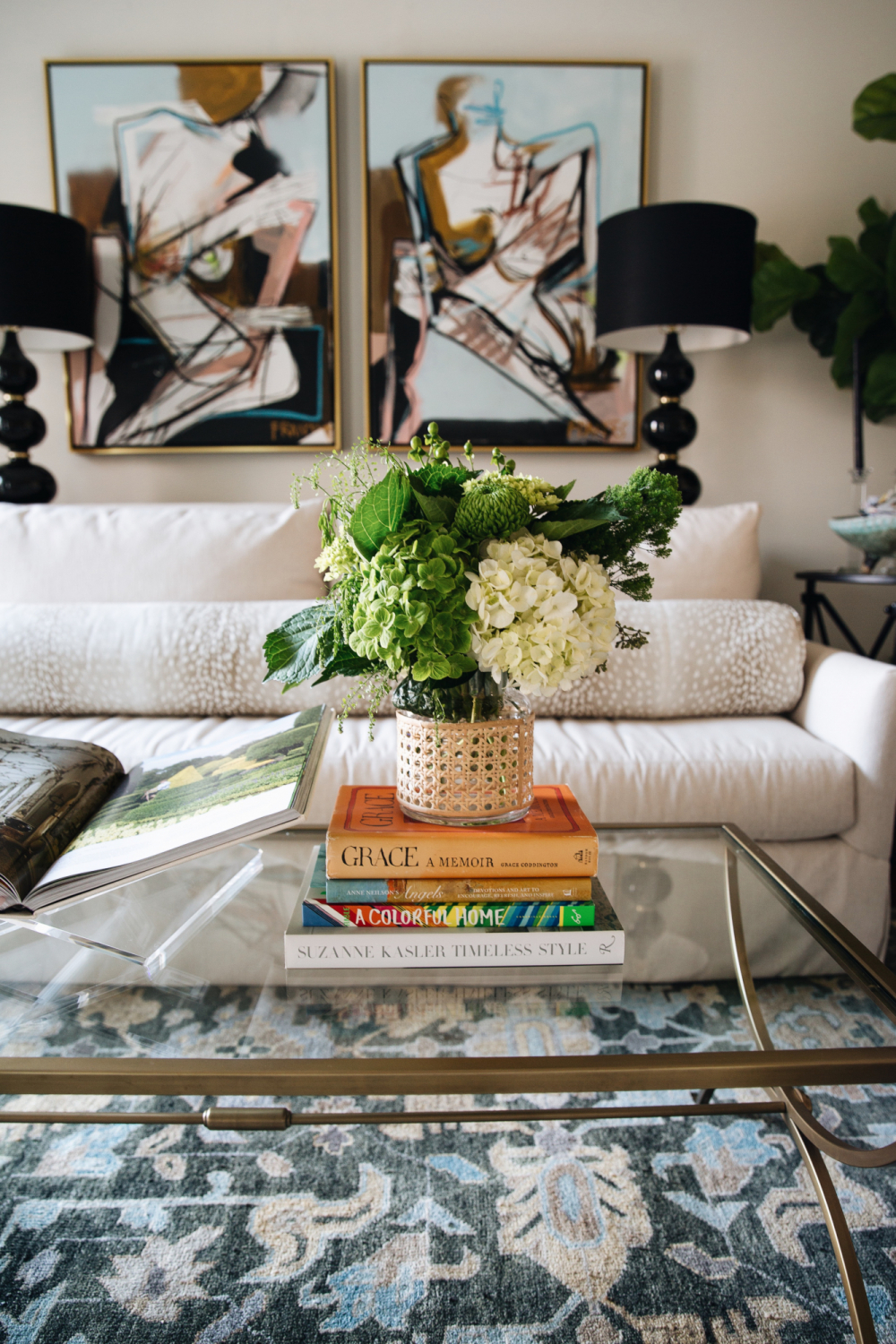 green and white hydrangeas