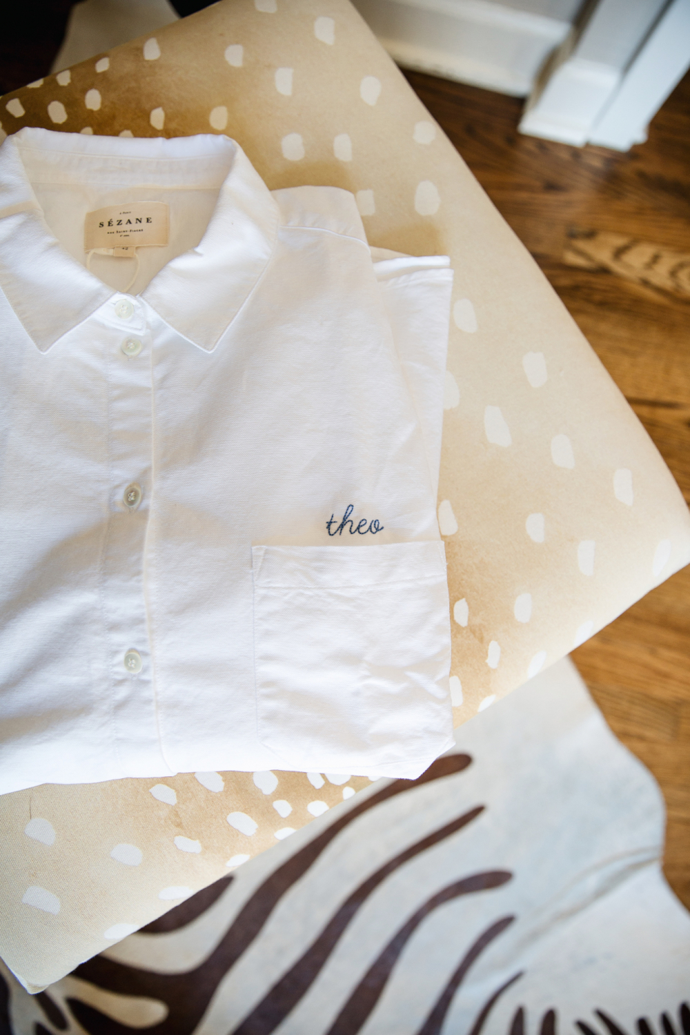 sezane white collared shirt