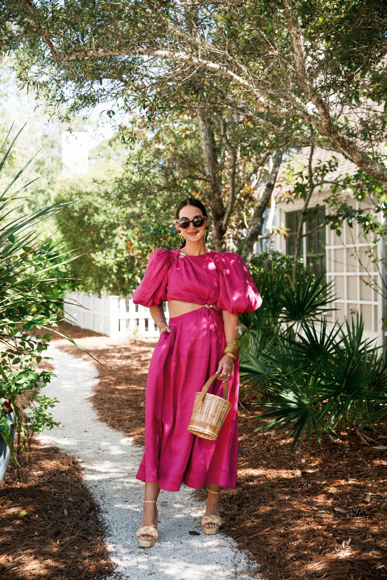 pink midi dress