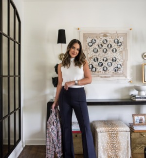 navy flare pant