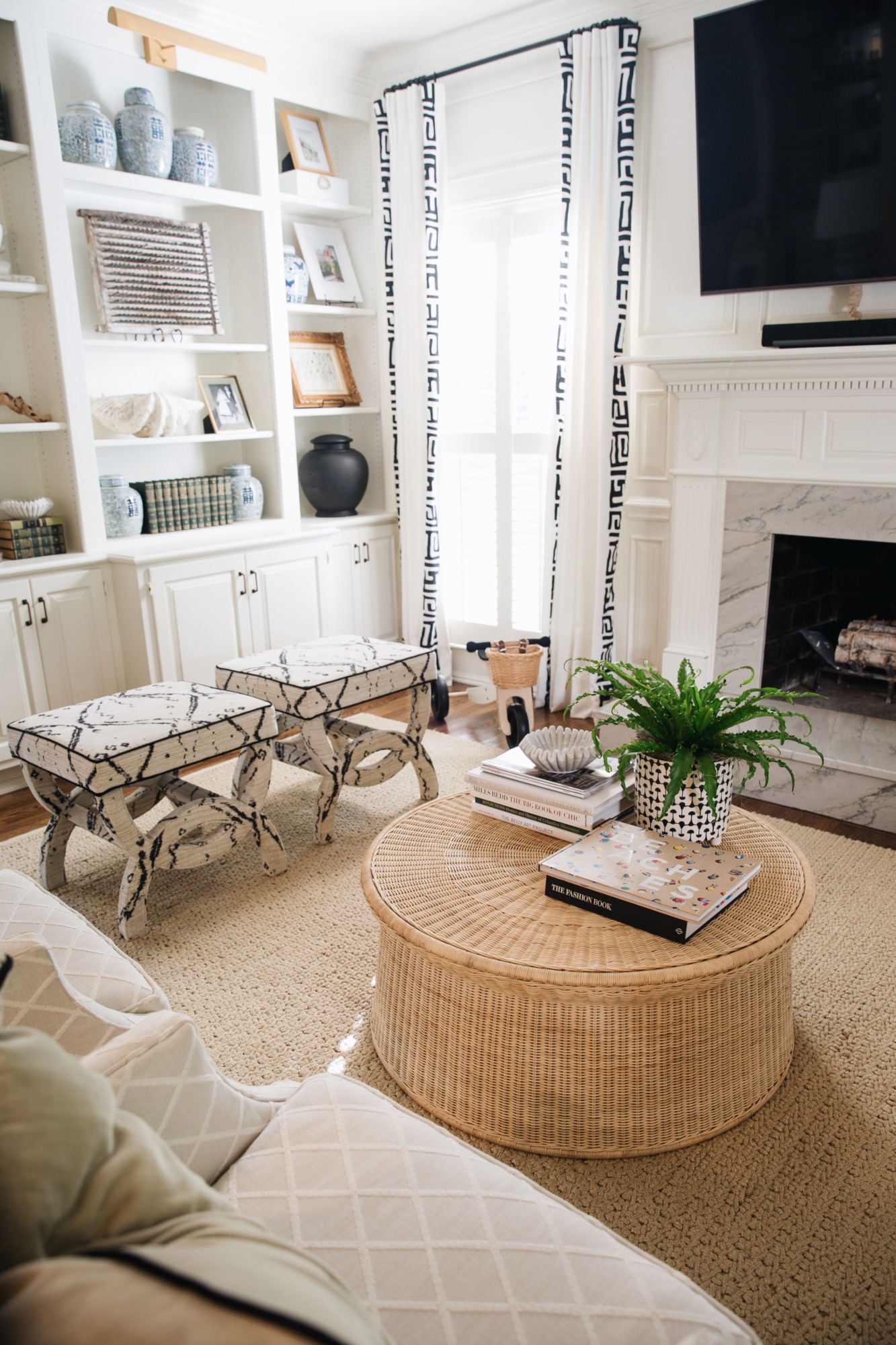 wicker coffee table