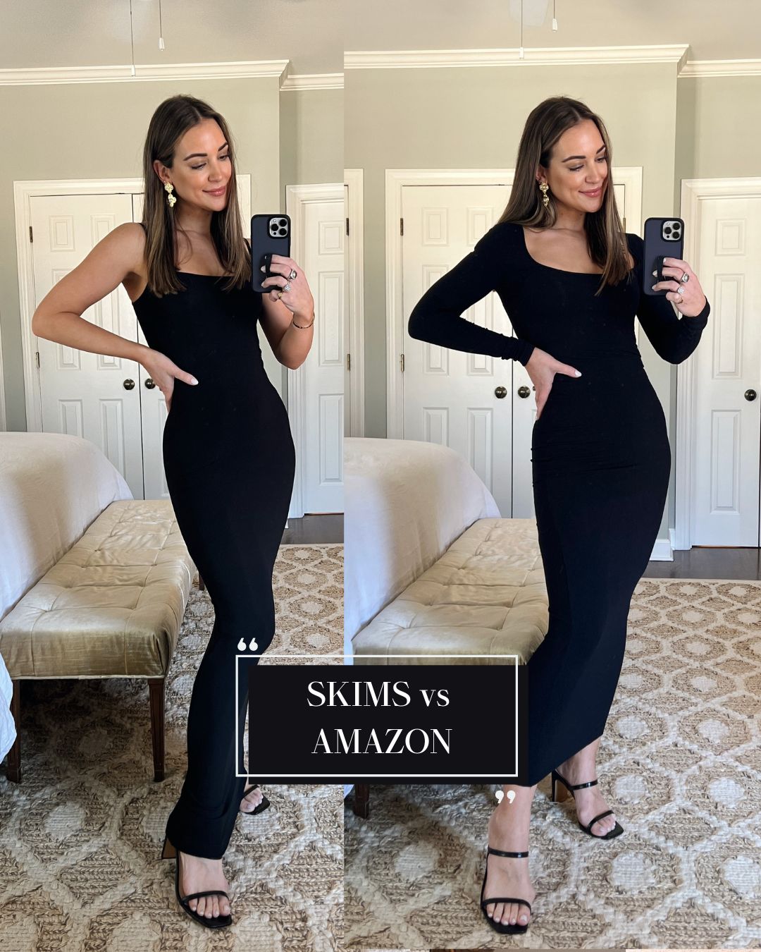 skims black maxi dress