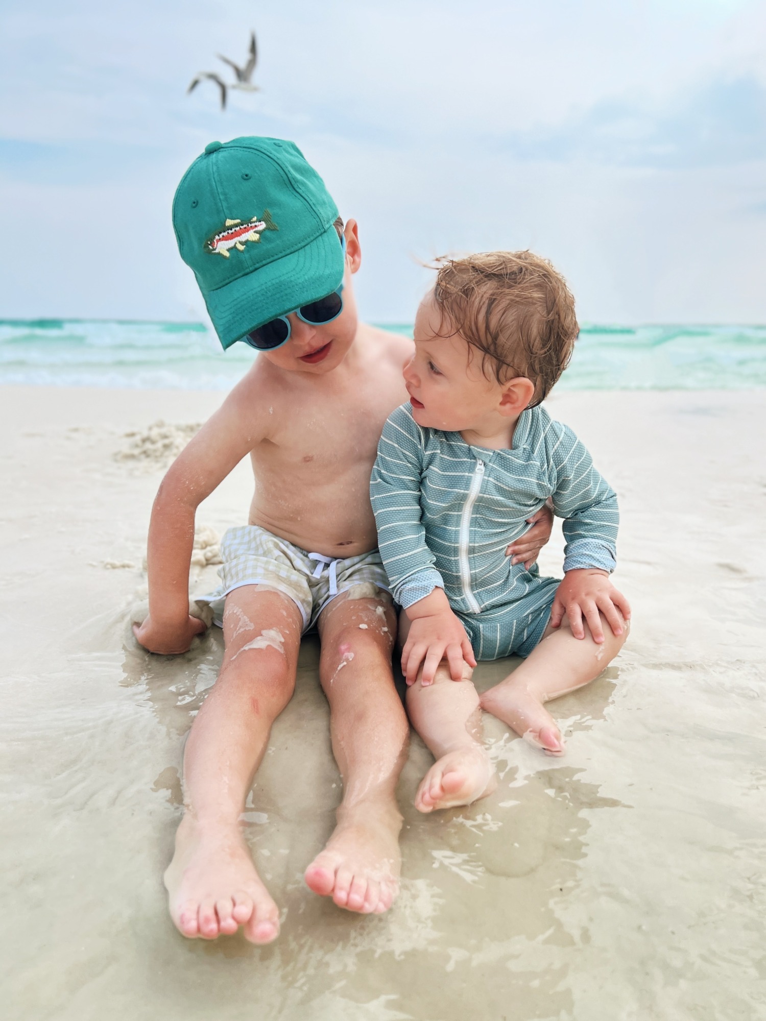 brothers on the beach