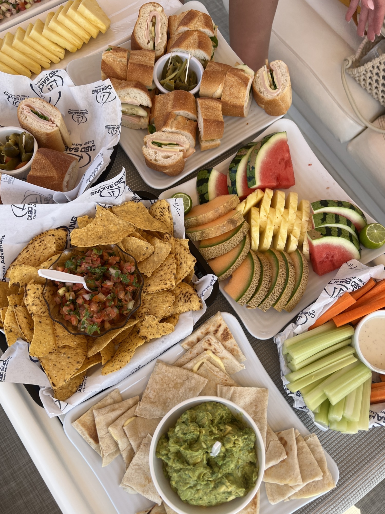 boat lunch spread