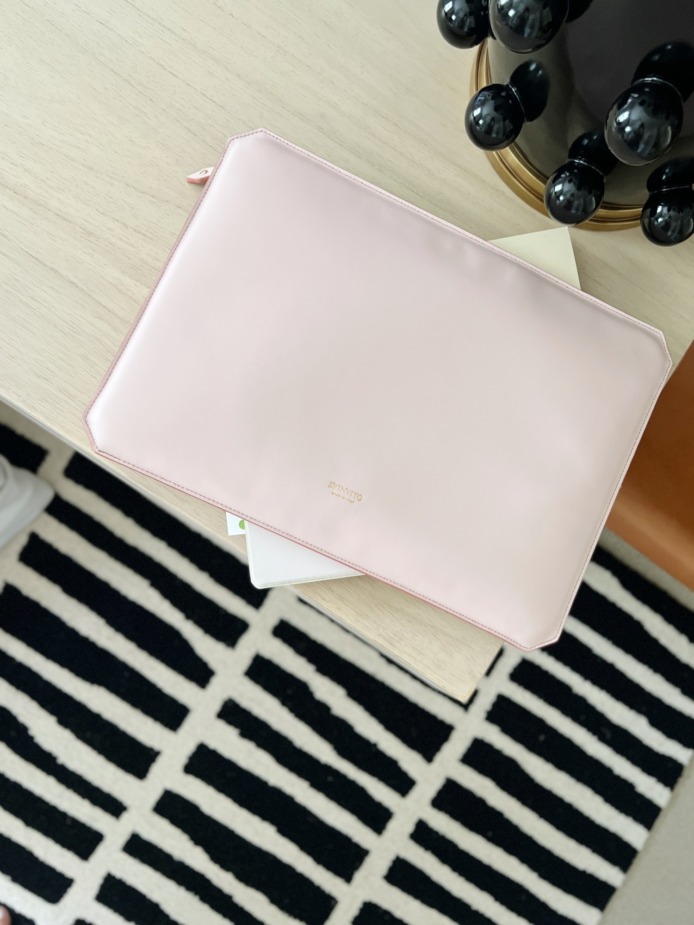 pink leather laptop case