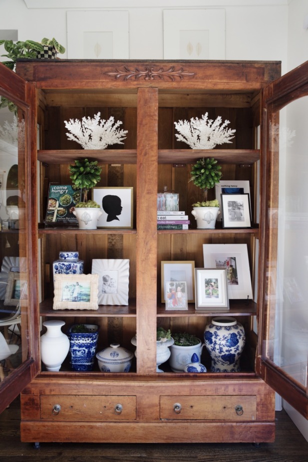 Cabinet shelf styling