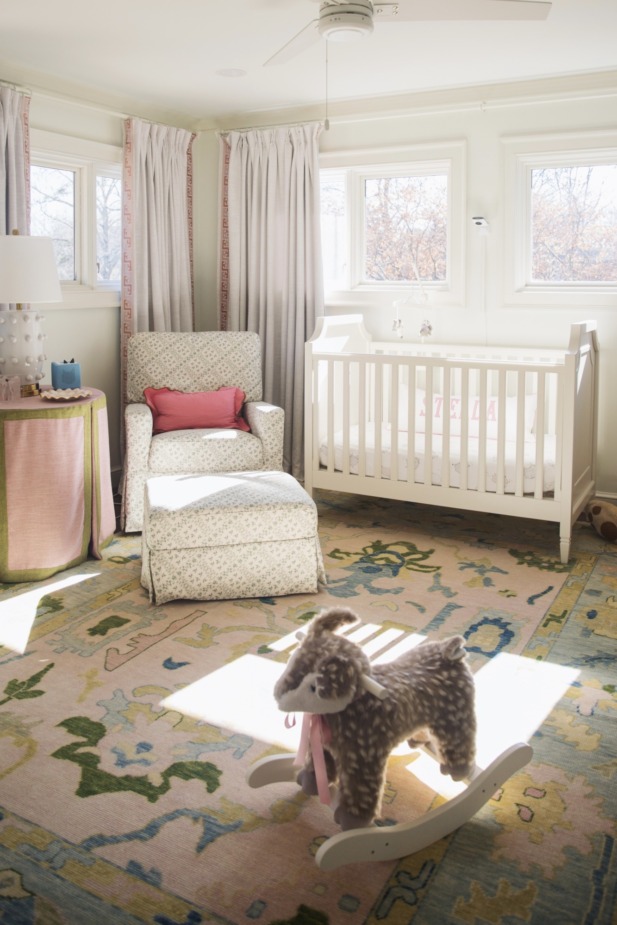 pink nursery rug