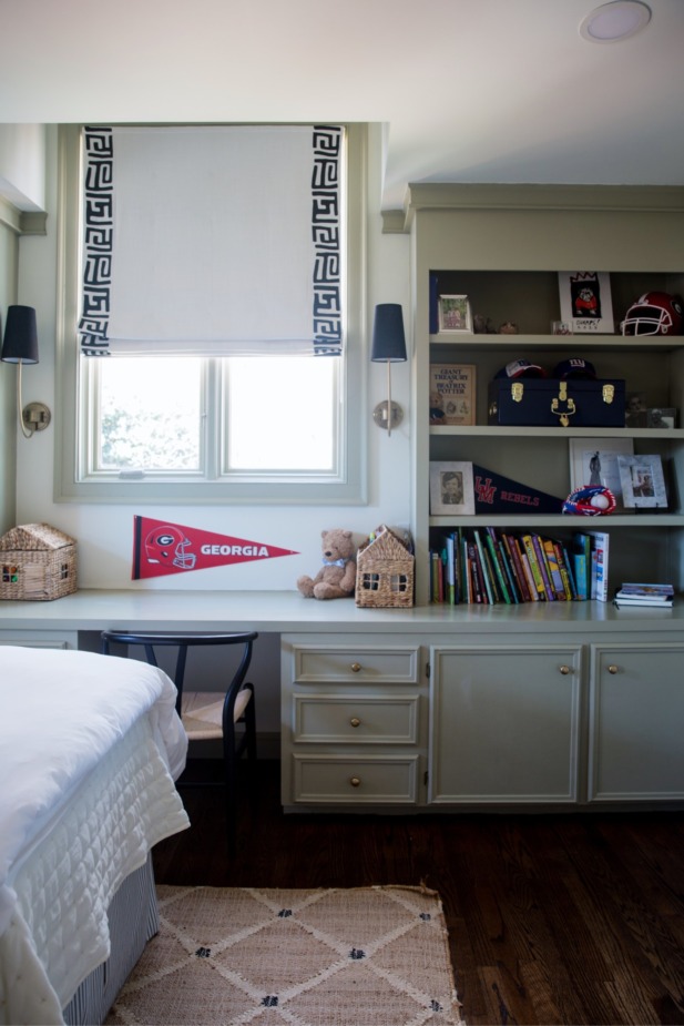 Black and white roman shades