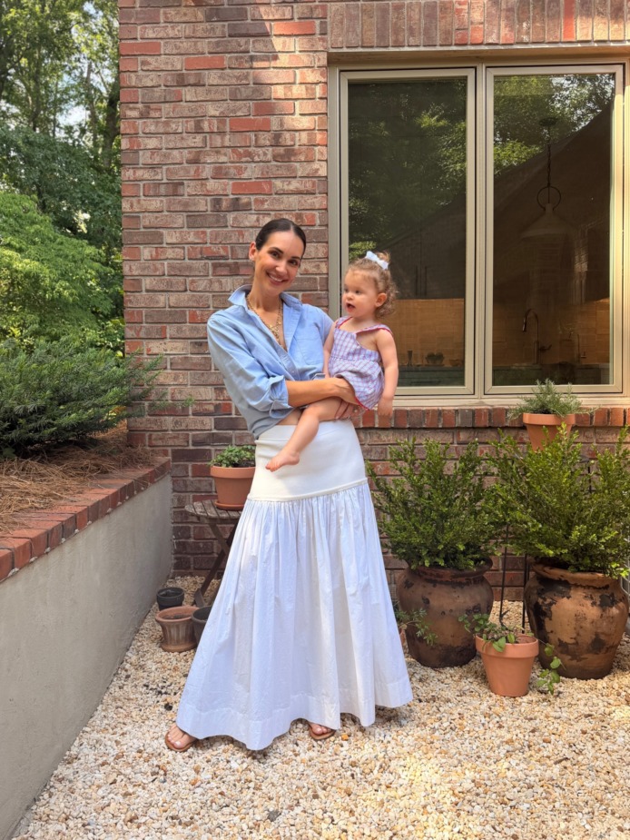 white ALC maxi skirt