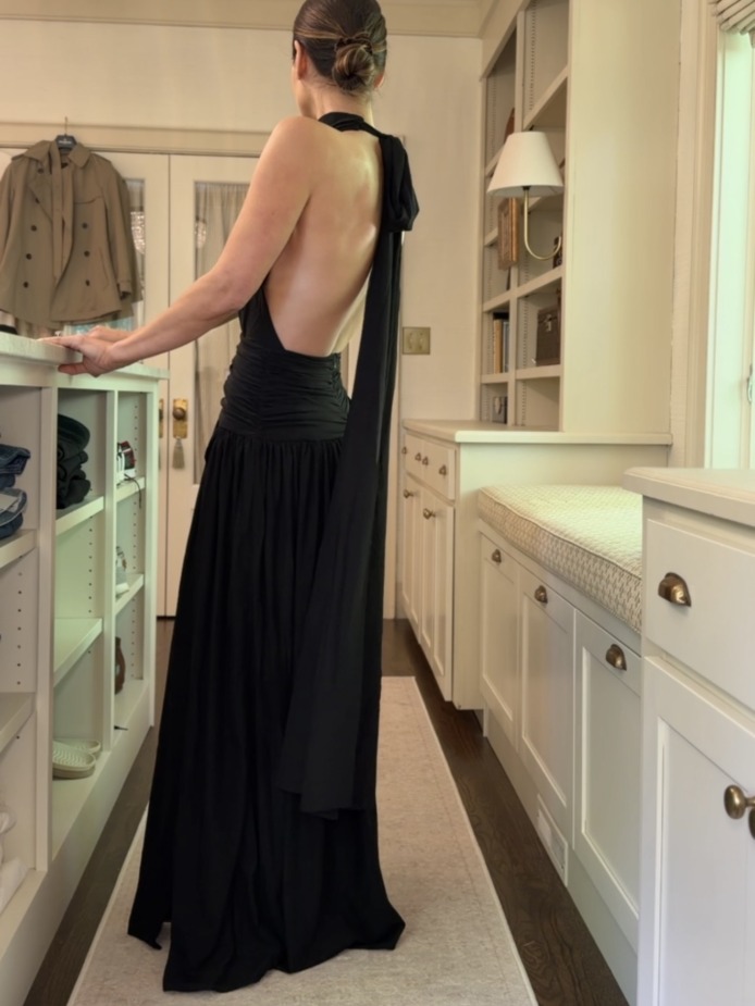 black halter dress